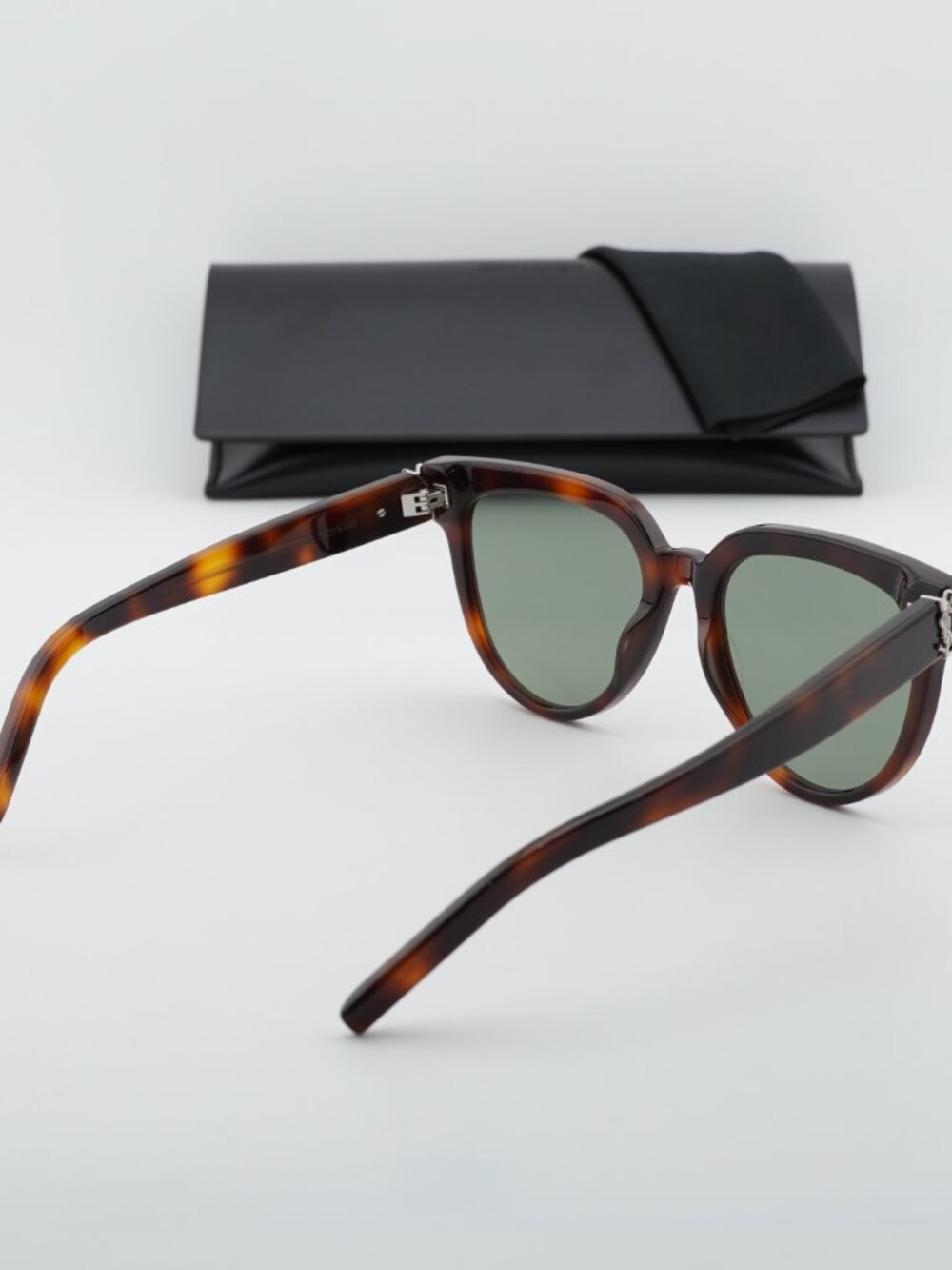 Saint Laurent SLM28 005 Cat Eye Sunglasses - Havana / Green - Picture 7 of 10